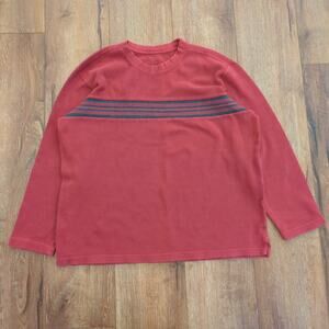 Y2K Convington Men's Large Sweatshirt Stripe Red Retro Grandpa Skater